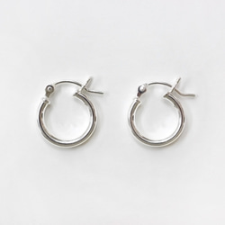 ハンドメイド フックピアス シルバー925, k18コンビ フープー　ピアス BLUE LEAF ピアス フープ 小ぶり 小さめ CZダイヤ キュービック