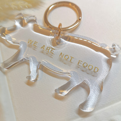 再販⭐　バイオベース樹脂から生まれた つやつやのブタさん『WE ARE NOT FOOD』などお好きな文字いれ可能です　 1枚目の画像