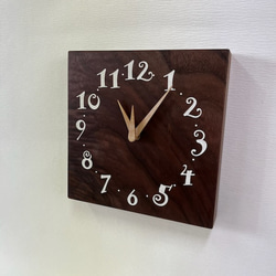 木の時計＜ウォールナット＞・掛け時計wnc-1125　木製時計 2枚目の画像