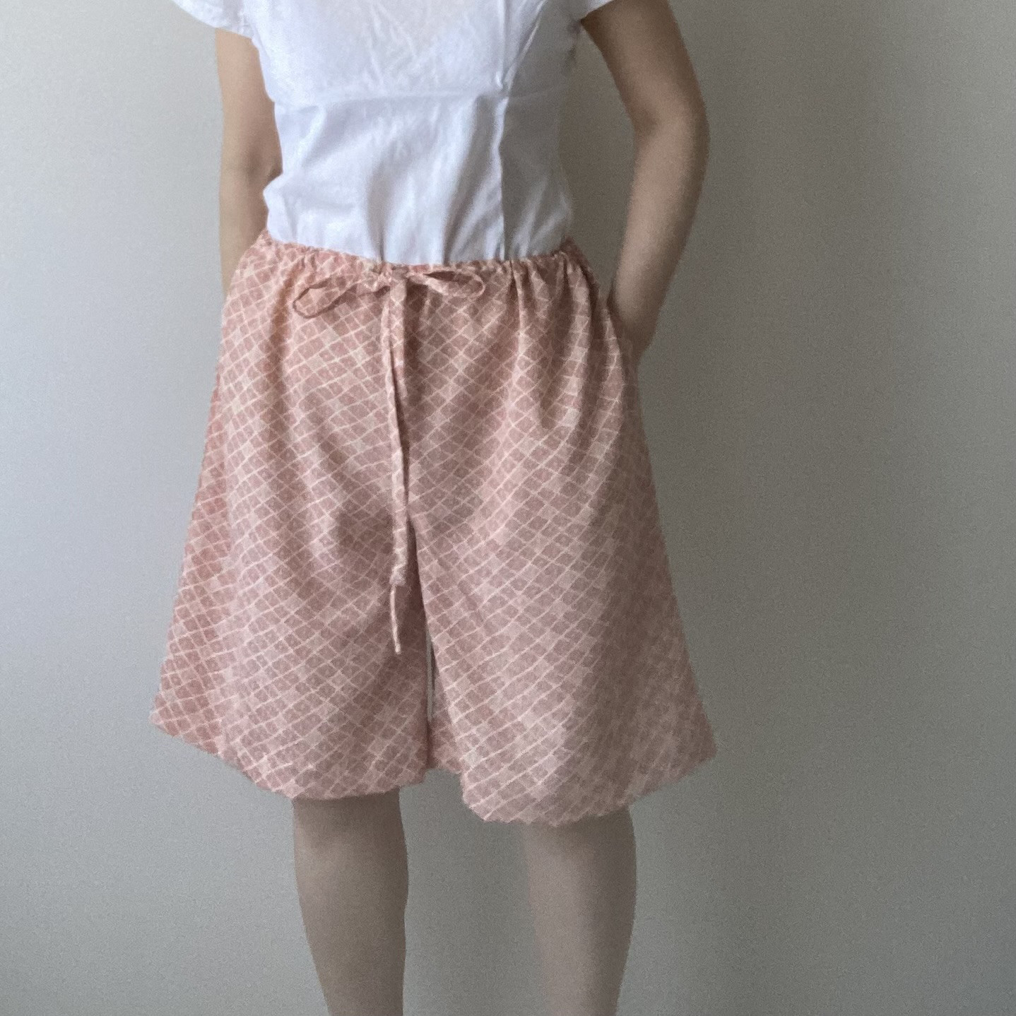 ポリエステル着物のショートパンツ