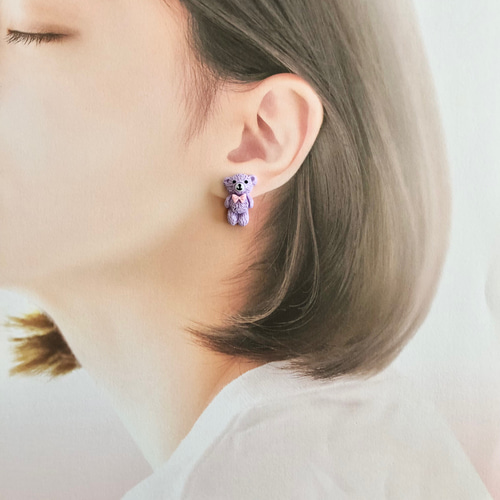 くま】ベアー クマ サージカルステンレス 316L ピアス イヤリング