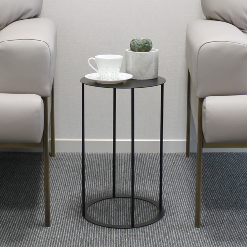サイドテーブル アイアン 丸 シンプル 黒 白 ブラック ホワイト