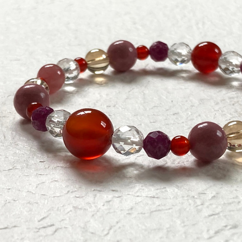 深紅の宝冠・情熱の煌めき◇7月・誕生石ブレスレット ルビー