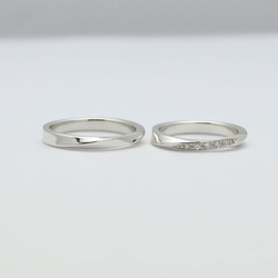 美しいダイヤモンドペアリング 結婚指輪 マリッジリング スイート10 結婚記念日リング PT8021P 9枚目の画像