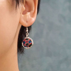 中國民族風復古手工苗銀刺繡耳環  #123 第10張的照片