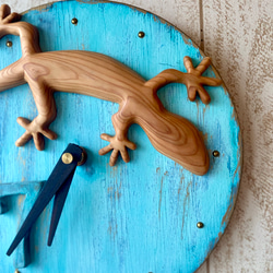 I様売約済　gecko wall clock Yoshino-sugi 0531No.7 2枚目の画像