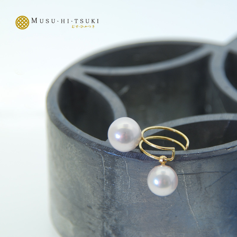 K18 イヤーカフ パール あこや真珠 7.5-8mm 6,5-7mm