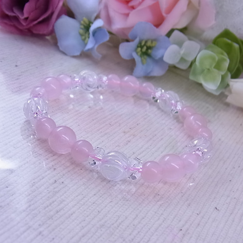 お値下げ祭】ローズクォーツ 薔薇水晶 ブーケ風 愛 幸せな女性 お守り