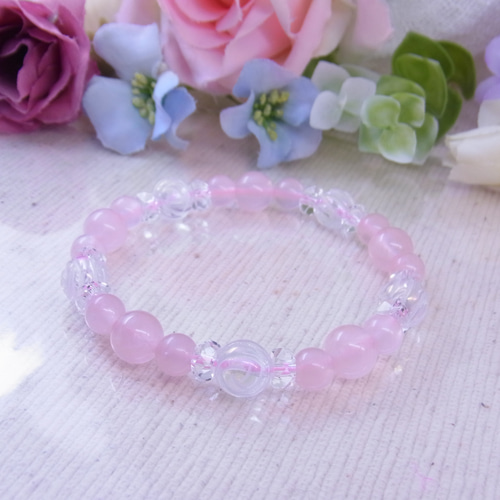 お値下げ祭】ローズクォーツ 薔薇水晶 ブーケ風 愛 幸せな女性 お守り