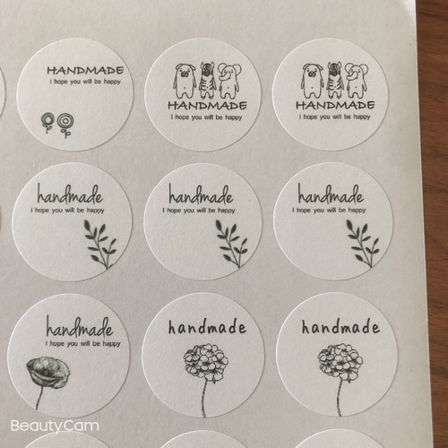3センチサークル ハンドメイドシール 字体ミックス アソート シール