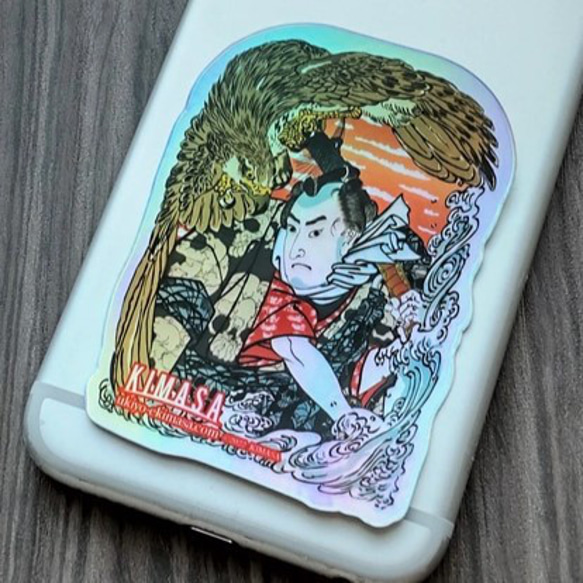 浮世絵 国芳もやう正札附現金男 野晒悟助 ホログラムステッカー シール