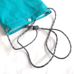 「コードカラー：グレーカモ」　ナイロンポーチ　サコッシュ　スマホポーチ　X-Pacブルーグリーン　ミニショルダーバッグ 2枚目の画像