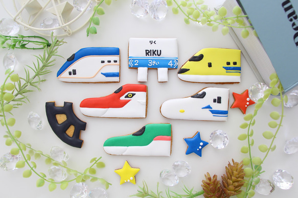 【人気No.２】　【アイシングクッキー】　新幹線　誕生日　ケーキ　飾り　３車種選択 2枚目の画像