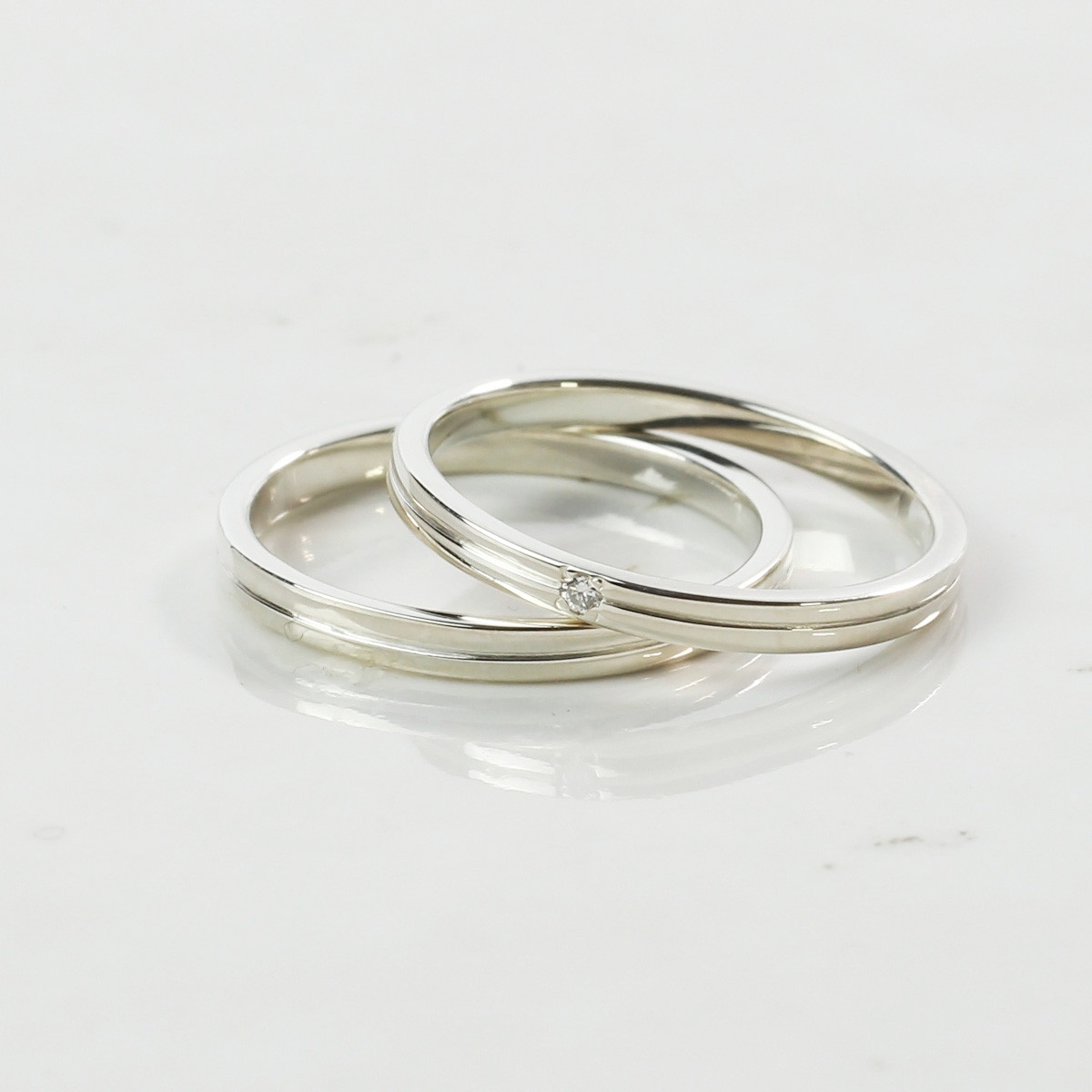 ダイヤモンドペアリング マリッジリング 結婚指輪に シンプル 結婚記念