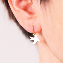 再次上架訂製黃銅燕子耳環 第3張的照片