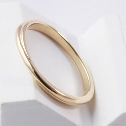 ねじりラインが美しい K10 ＆ プラチナ ペアリング マリッジリング  結婚指輪 刻印無料 PT8038PY 3枚目の画像