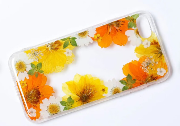 全機種対応iPhone Xperia Galaxy スマホケース 押し花ケース 人気 押し花 ❀ケース 花束 花物語 2枚目の画像