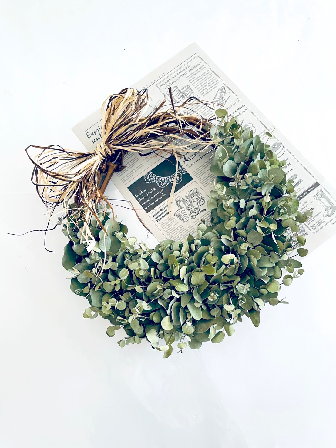 ラッピング無料＊シンプルで素敵なオーガニックユーカリのお部屋に馴染むナチュラルドライリース＊直径30センチ