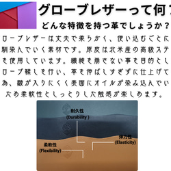 耐久性/弾力性/柔軟性の特徴を持つグローブレザー使用の新色。中は使いやすいハニカムカードケース付・仕分け小銭いれ付長財布 18枚目の画像