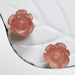 ж天然石インカローズ薔薇6㎜スタッド 樹脂 3枚目の画像