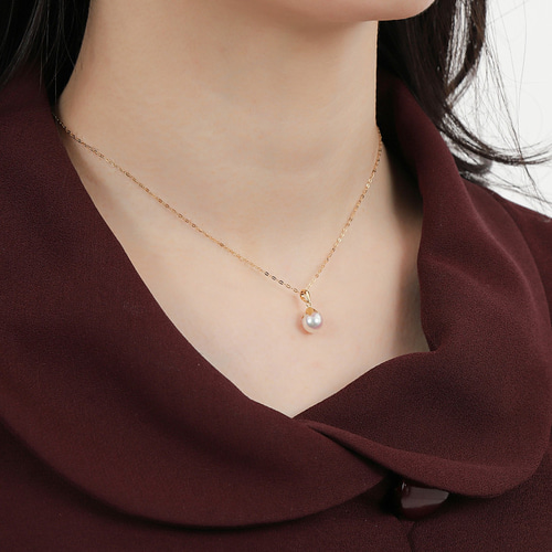 K18YGアコヤ真珠ナスカンネックレス ネックレス・ペンダント