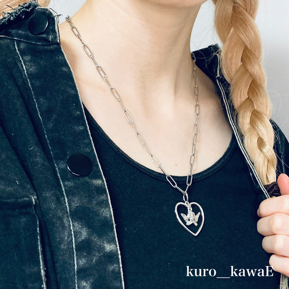 Angel Heart Necklace / Angel Korean Mine-based Sickly Cute Silve 第2張的照片