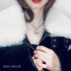 Angel Heart Necklace / Angel Korean Mine-based Sickly Cute Silve 第6張的照片