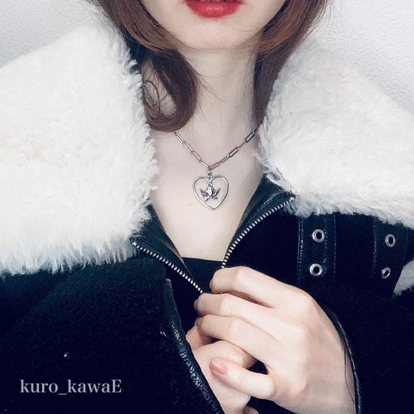 Angel Heart Necklace / Angel Korean Mine-based Sickly Cute Silve 第6張的照片