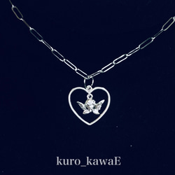 Angel Heart Necklace / Angel Korean Mine-based Sickly Cute Silve 第4張的照片