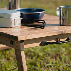 折たたみテーブル　アウトドアテーブル　キャンプテーブル　ソロキャンプ・デュオキャンプに！(チューダーオーク) 4枚目の画像
