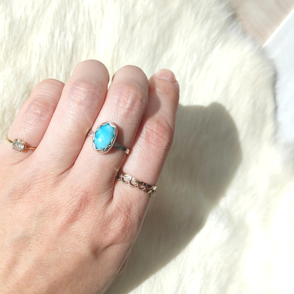 早い者勝ちSALE♡Sea simple ring silver925♡鮮やかな優しいハイクオリティラリマー 5枚目の画像