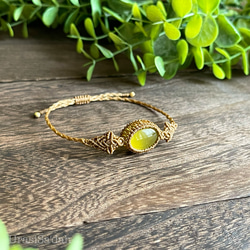 クンツァイトキャッツアイ（2way/マクラメループタイ/ネックレス