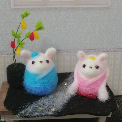 羊毛フェルト 七夕 うさぎ 羊毛フェルト 秋都 通販 14039406