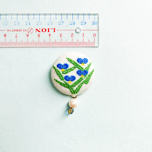 梅雨の花 ツユクサ風 ヘアゴム 梅雨の花 ツユクサ風 ヘアゴム