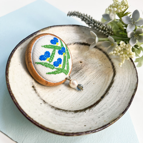 梅雨の花 ツユクサ風 ヘアゴム