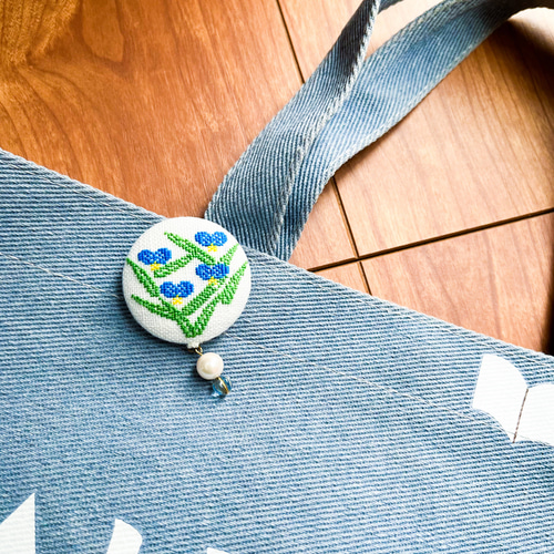 梅雨の花 ツユクサ風 ヘアゴム 梅雨の花 ツユクサ風 ヘアゴム