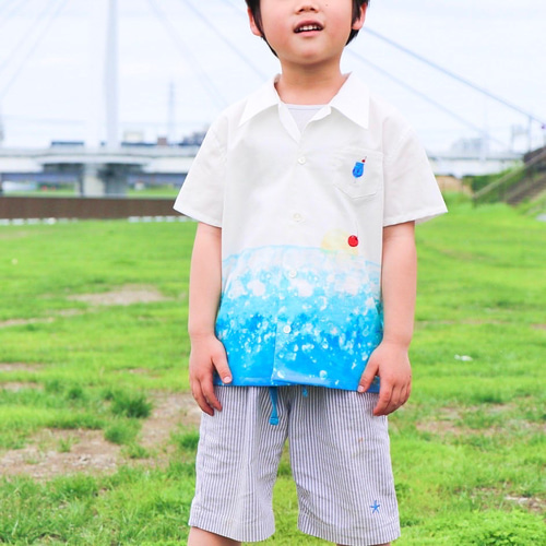 クリームソーダの開襟シャツ 子供服 Areu 通販 14039536｜Creema(クリーマ)