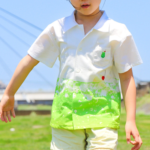 クリームソーダの開襟シャツ 子供服 Areu 通販 14039536｜Creema(クリーマ)