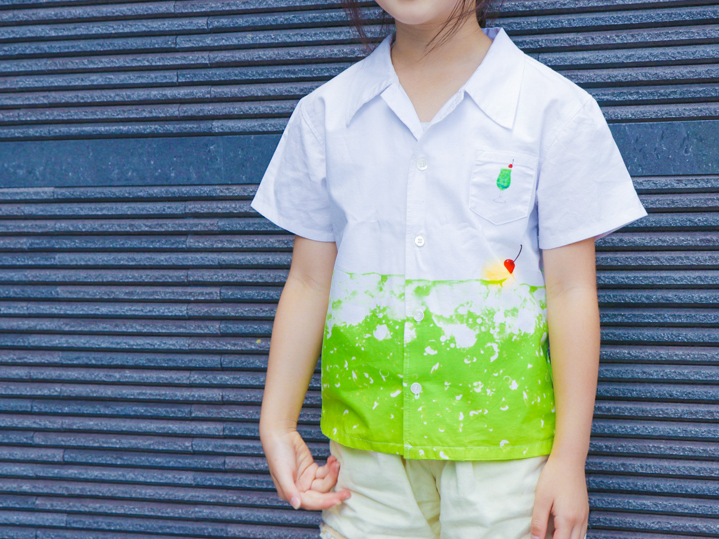 クリームソーダの開襟シャツ