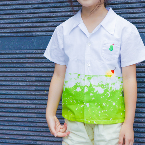 クリームソーダの開襟シャツ 子供服 Areu 通販 14039536｜Creema