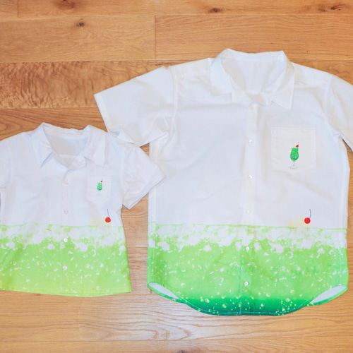 クリームソーダの開襟シャツ 子供服 Areu 通販 14039536｜Creema(クリーマ)