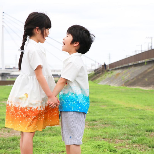 クリームソーダの開襟シャツ 子供服 Areu 通販｜Creema(クリーマ) 14039536 