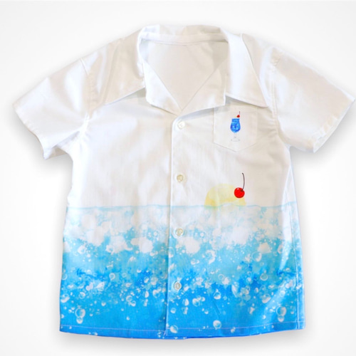 クリームソーダの開襟シャツ 子供服 Areu 通販 14039536｜Creema(クリーマ)