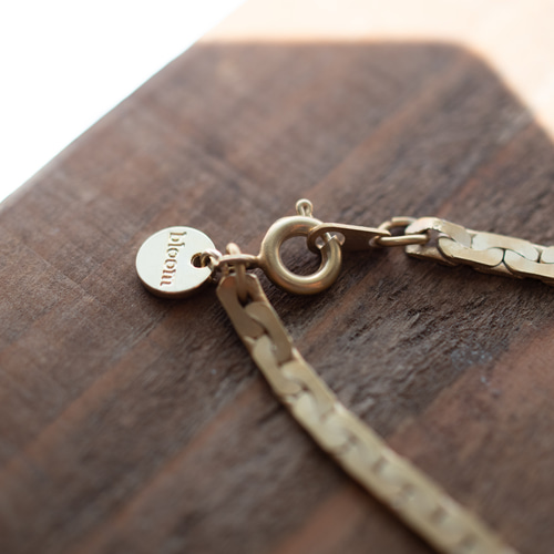 k24 純金マットゴールド ヴィンテージチェーンのショートネックレス