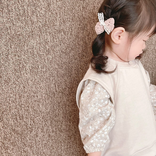 かぎ編み レースリボン ヘアゴム】かぎ針編み アンティーク ベビー