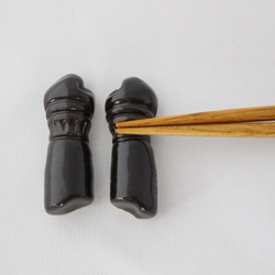 剣道のメン＆コテ箸置きセット（黒マット色） 4枚目の画像