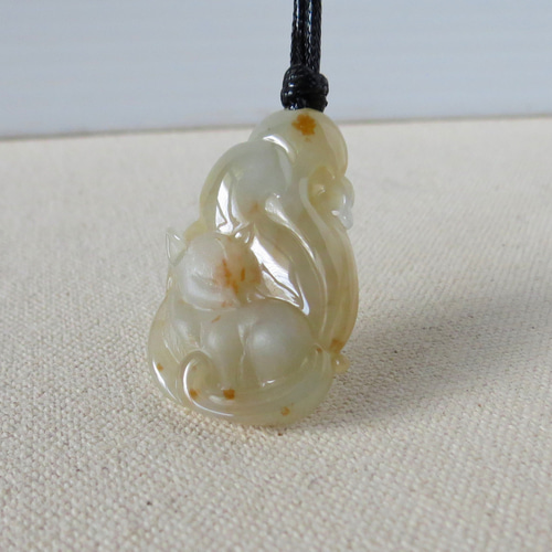 ダン‧ハート】九尾の狐翡翠韓国ワックス糸ネックレス**幸運、幸運