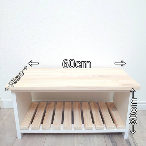 ウッドデッキ風 木製2段ラック ウッドデッキ風木製2段ラック 棚・シェルフ・ラック OC Handmade 通販