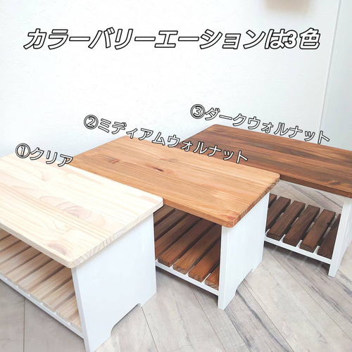 ウッドデッキ風木製2段ラック 木製ラック ブラック 棚 2段ラック ウッドシェルフ 木製棚 収納