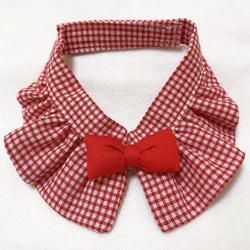 ☆フリフリ襟 スタイ☆ チェック レッド リード・首輪 meeco30 通販